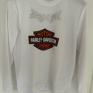 Makers Market White Sweatshirt with Harley-Davidson Emblem
